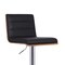 Armen Living Aubrey Adjustable Height Swivel Black Faux Leather and Chrome Bar Stool with Walnut Wood LCAUBAWABL - alternate 2